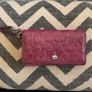 Pink Patent Leather Coach Wristlet